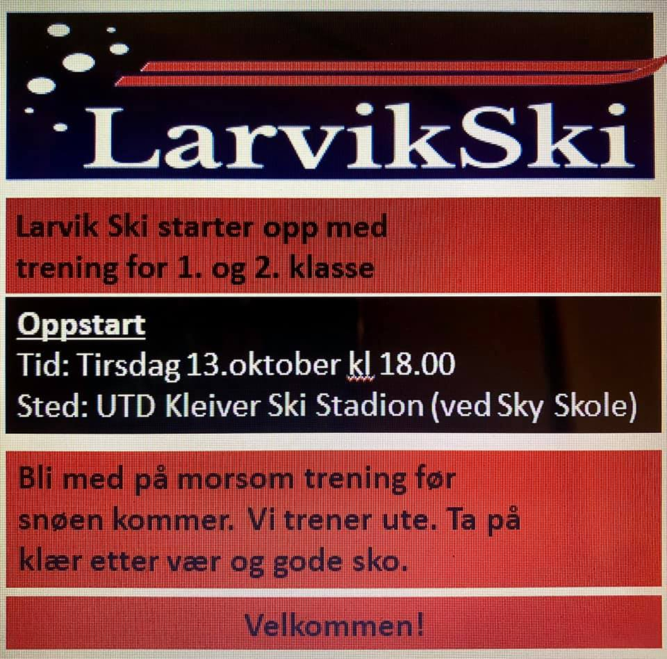 Oppstart skitrening for gul gruppe (1-2. klasse)
